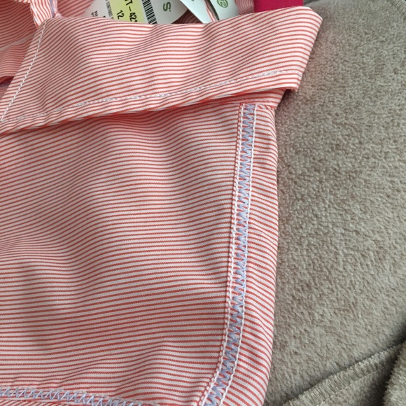 Orvis Carefree Women’s Button Down Orange (coral) and  White, - Picture 4 of 8